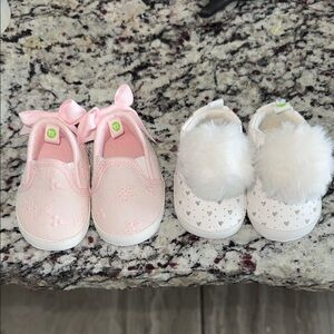 Charming Baby Walker Shoes with Bows and Pom-Poms